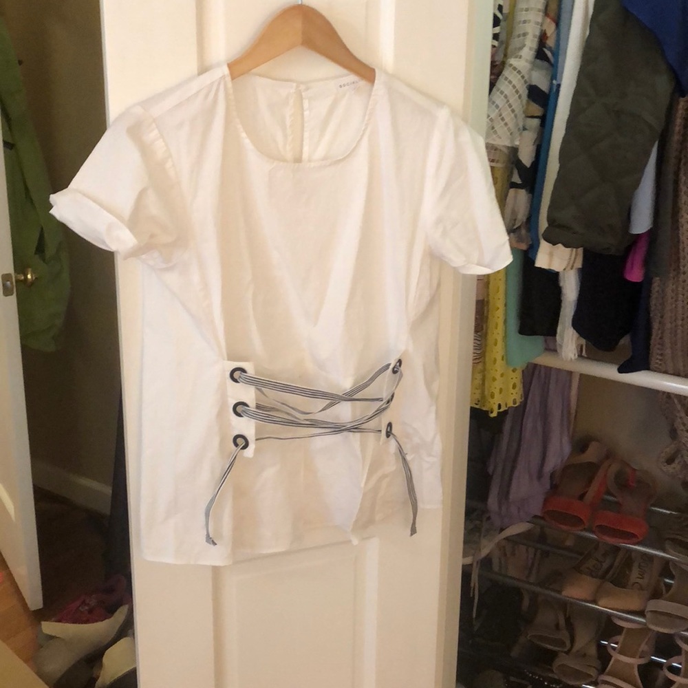 Nordstrom Socialite short sleeve Corset Top Size L